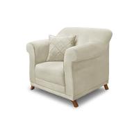 Poltrona Decorativa C/1 Almofada Veludo Bege - 1