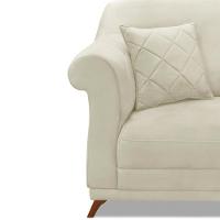 Poltrona Decorativa C/1 Almofada Veludo Bege