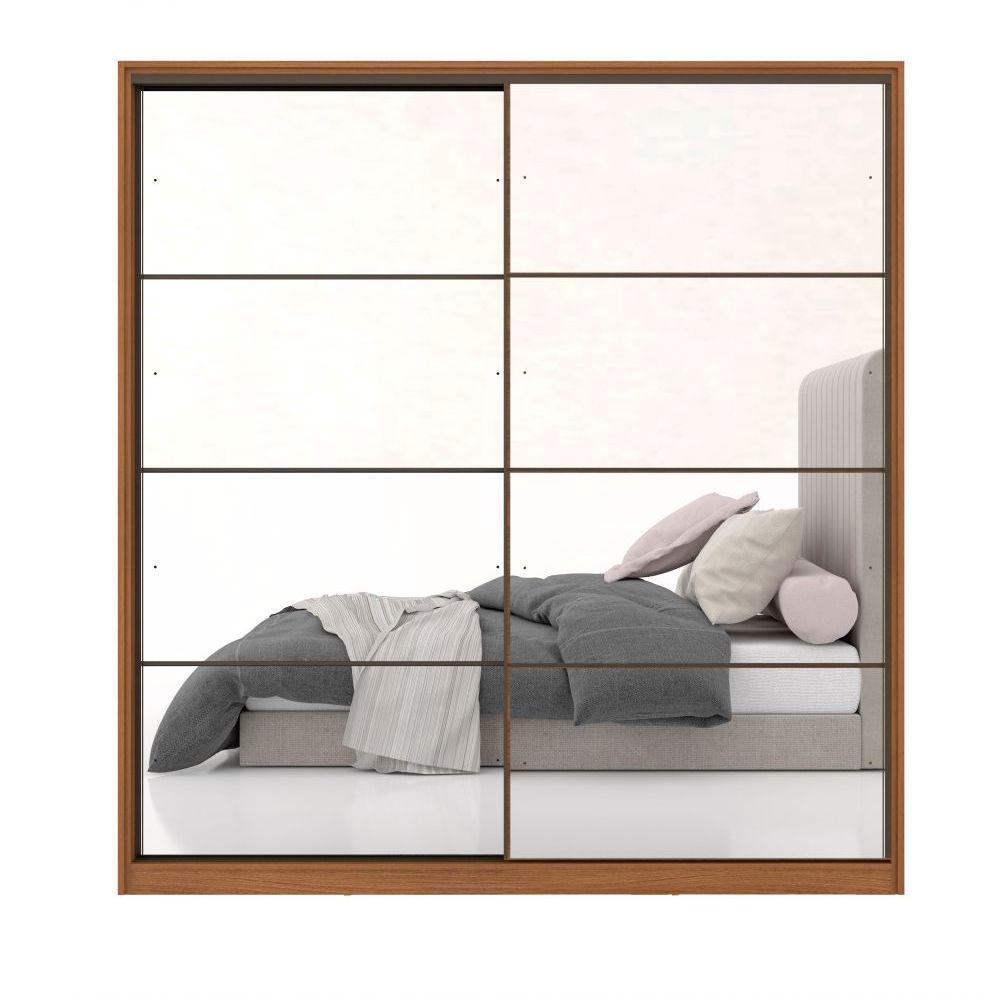 Guarda Roupa Casal 2 Portas Com 2 Espelhos Nápolis Amendola Grafito - 4