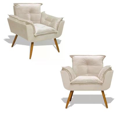 Kit 2 Poltronas Decorativas Opala Fibra Siliconada Bege Divini