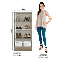 Guarda Roupa Multiuso 2 Portas Sam Casa 812 Rústico - 5