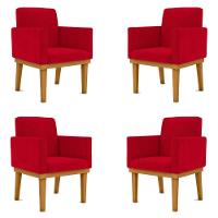 Kit 4 Poltronas Reforçadas Penteadeira vermelha - 1