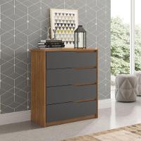 Conjunto Quarto Guarda Roupa E Comoda Napolis Amendola Grafito - 6