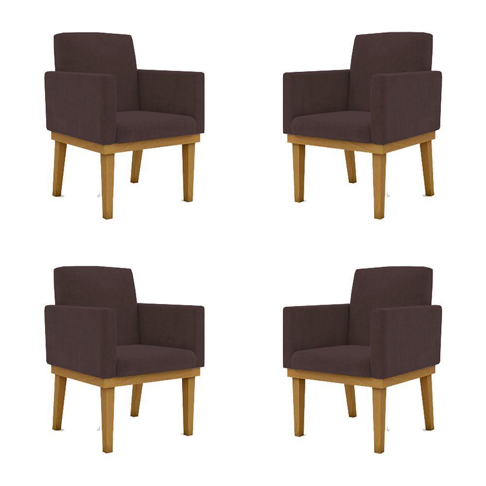 Kit 4 Poltronas Reforçadas Penteadeira marrom - 1