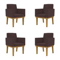 Kit 4 Poltronas Reforçadas Penteadeira marrom - 1