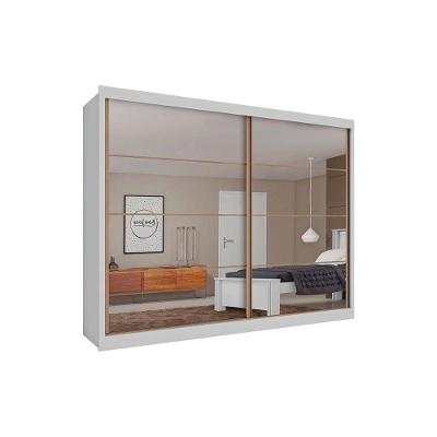 Guarda Roupa Casal Sevilha 2 Portas de Correr 6 Gavetas Branco Acetinado MDF Europa