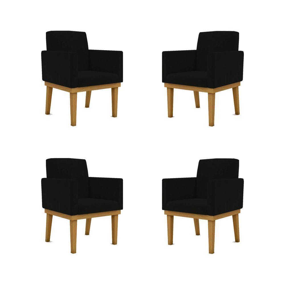 Kit 4 Poltronas Reforçadas Penteadeira preta - 1