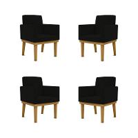 Kit 4 Poltronas Reforçadas Penteadeira preta - 1