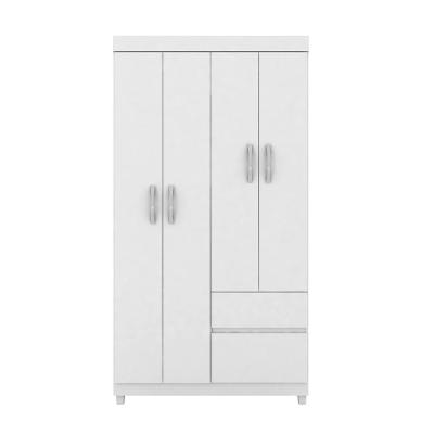 Guarda Roupa Guarda-roupa Lotus 4 Portas 2 Gavetas Branco-rosa MDP Demóbile