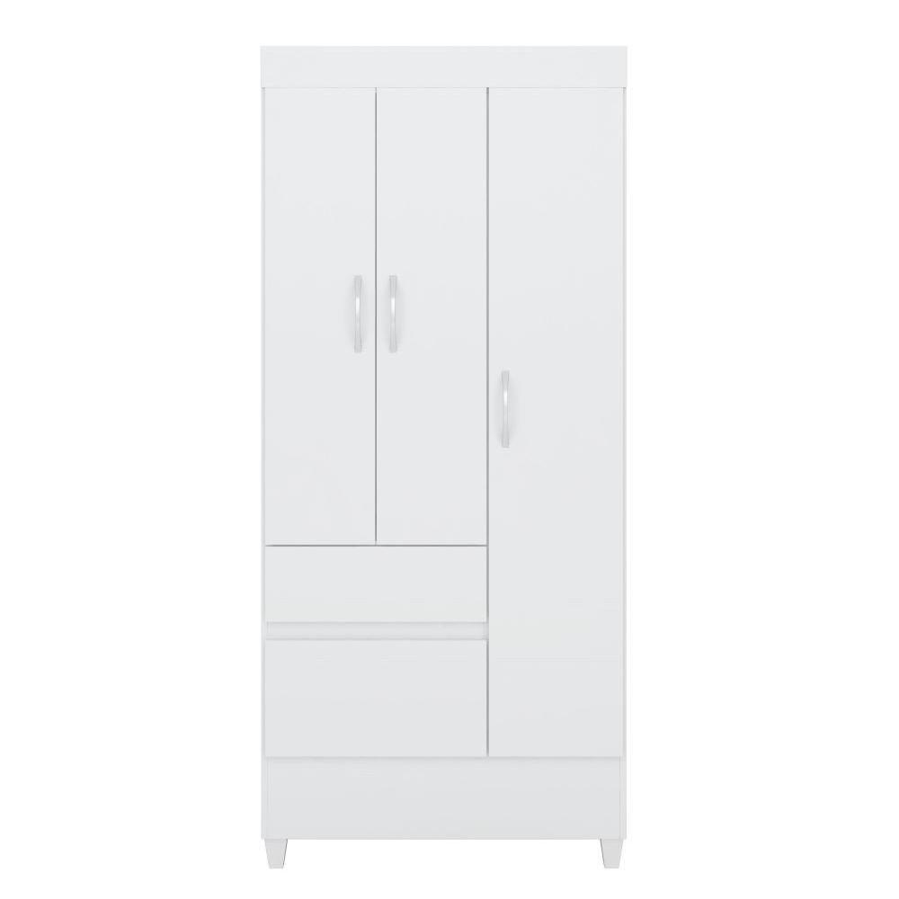 Guarda-roupa 3 Pts 2 Gavetas Wind Branco/rosa Flex Demóbile Branco/rosa - 6