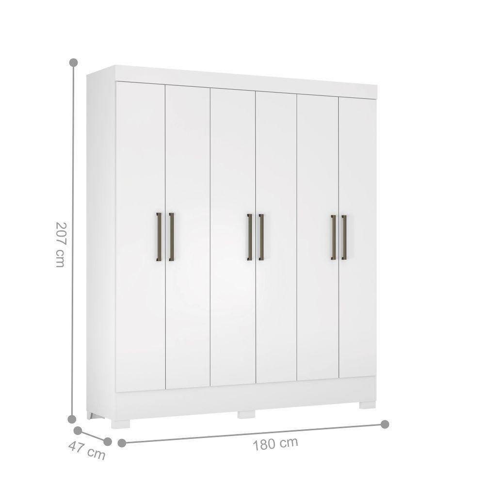 Conjunto Quarto Guarda Roupa E Comoda Virgina Branco - 5