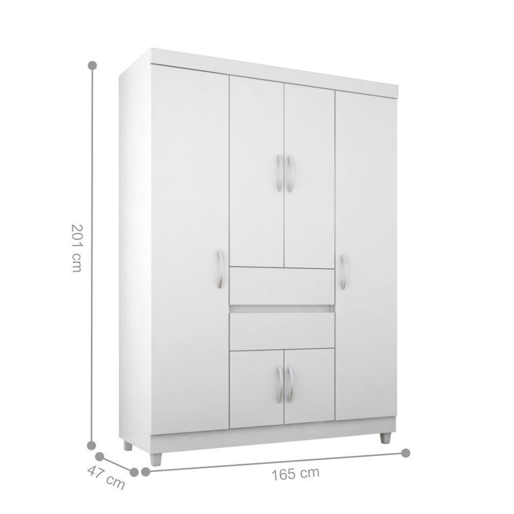 Conjunto Quarto Guarda Roupa E Comoda Terni Branco - 5
