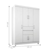 Conjunto Quarto Guarda Roupa E Comoda Terni Branco - 5