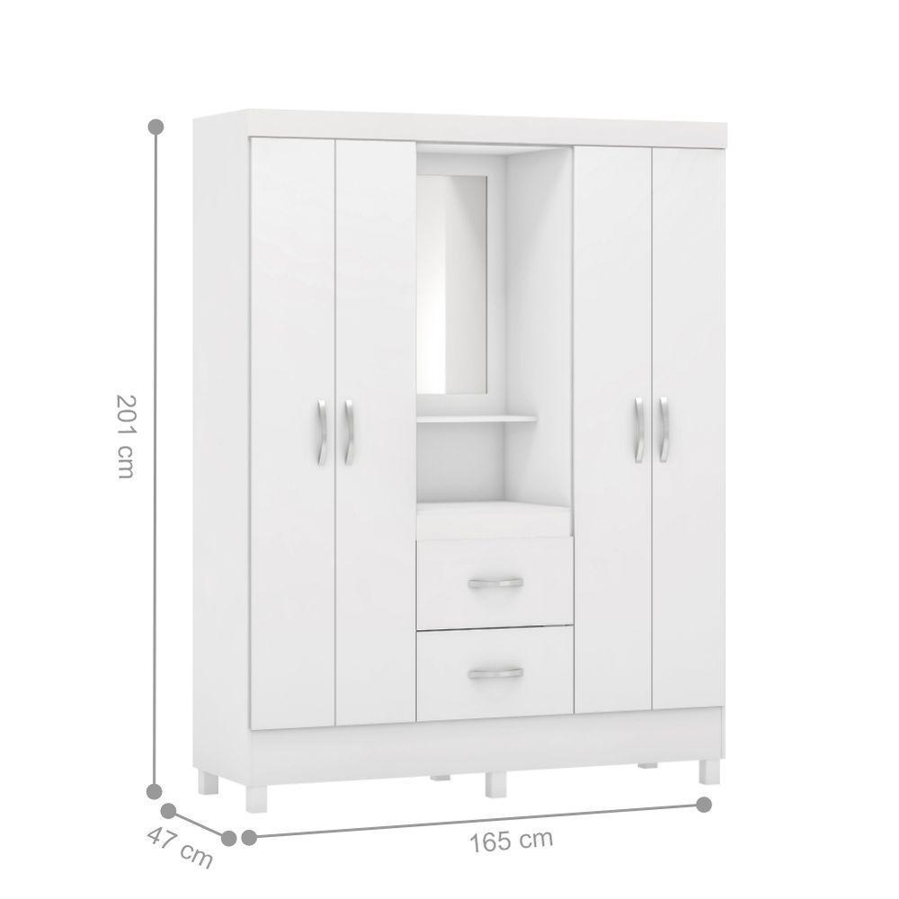 Conjunto Quarto Guarda Roupa E Comoda Ravenna Branco - 5