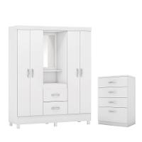 Conjunto Quarto Guarda Roupa E Comoda Ravenna Branco - 1