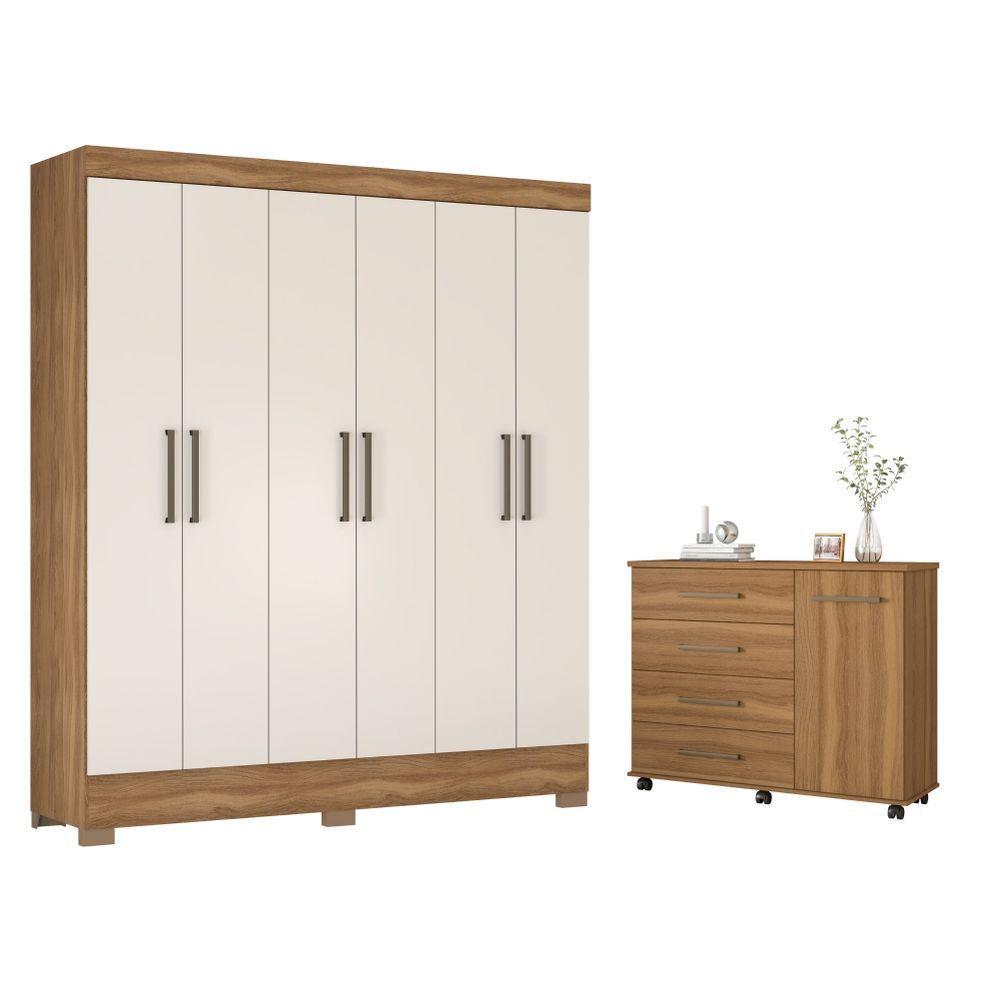 Conjunto Quarto Guarda Roupa E Comoda Virgina Amendola Off-white - 1