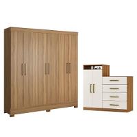 Conjunto Quarto Guarda Roupa E Comoda Ferrara Amendola Off-white - 1