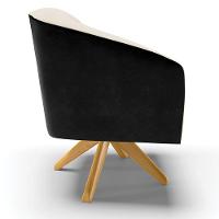 Kit 02 Poltronas Corano Preto Com Linho Bege A19 - 6