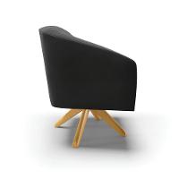 Poltrona Giratória Stella Veludo Base Madeira Ma30 - D'rossi Cor Preto - 6