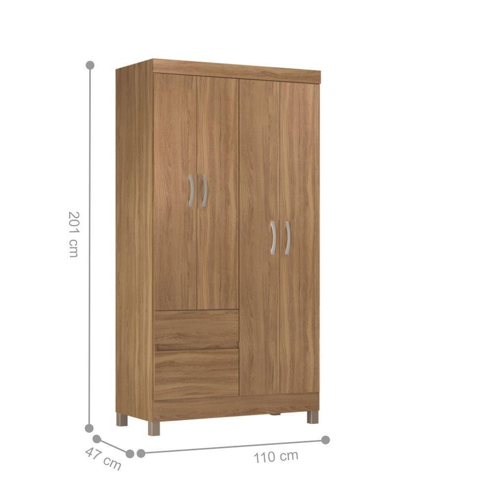 Conjunto Quarto Guarda Roupa E Comoda Vicenza Amendola - 5