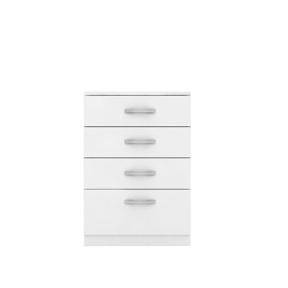 Conjunto Quarto Guarda Roupa E Comoda Vicenza Branco Rosa - 2