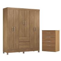Conjunto Quarto Guarda Roupa E Comoda Forggia Amendola - 1