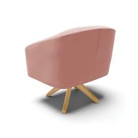 Poltrona Giratória Stella Veludo Base Madeira Ma30 - D'rossi Cor Rose - 5