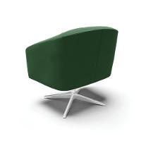 Poltrona Giratória Stella Veludo Base Cromada Verde - 5