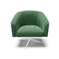 Poltrona Giratória Stella Veludo Base Cromada Verde - 7
