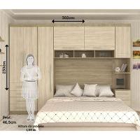 Guarda Roupa Modulado Casal 7 Pts 5 Gavetas Cabeceira Master Móveis Avelã Rústico Com ártico Rústico