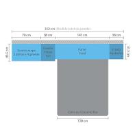 Guarda Roupa Modulado Casal 7 Pts 5 Gavetas Cabeceira Master Móveis Avelã Rústico Com ártico Rústico - 5