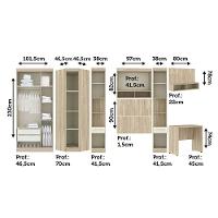 Guarda Roupa Modulado 10 Pts Com Cabeceira Escrivaninha Master Móveis Avelã Rústico ártico Rústico