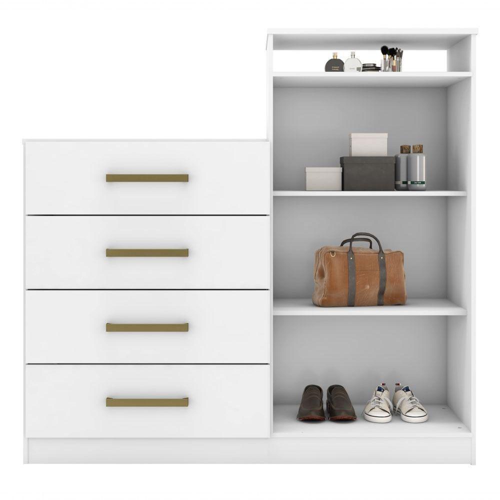 Conjunto Quarto Guarda Roupa E Comoda Ferrara Branco - 2