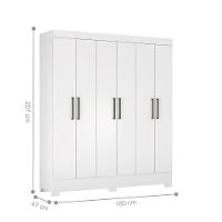 Conjunto Quarto Guarda Roupa E Comoda Ferrara Branco - 9