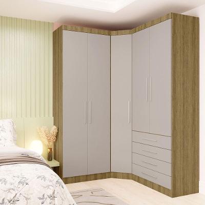Guarda Roupa De Canto 3 Peças 5pt 4 Gv Paris Luciane Móveis Avelã Pf/cinammon Pf