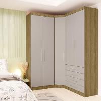 Guarda Roupa De Canto 3 Peças 5pt 4 Gv Paris Luciane Móveis Avelã Pf/cinammon Pf - 1