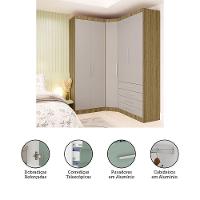 Guarda Roupa De Canto 3 Peças 5pt 4 Gv Paris Luciane Móveis Avelã Pf/cinammon Pf - 2