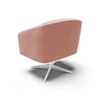 Poltrona Giratória Stella Veludo Base Cromada - D'rossi Cor Rose - 5