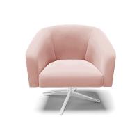 Poltrona Giratória Stella Veludo Base Cromada - D'rossi Cor Rose - 7