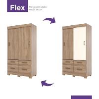 Guarda Roupa Solteiro 02 Portas 04 Gavetas Be25 Briz Jequitibá Bri E Jequitibá Bri/Off White - 2