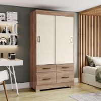 Guarda Roupa Solteiro 02 Portas 04 Gavetas Be25 Briz Jequitibá Bri E Jequitibá Bri/Off White