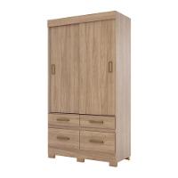 Guarda Roupa Solteiro 02 Portas 04 Gavetas Be25 Briz Jequitibá Bri E Jequitibá Bri/Off White - 5