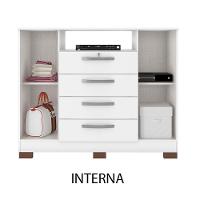 Kit Guarda Roupa Casal 6 Portas 2 Gavetas Com Espelho E Cômoda Rack 2 Portas 4 Gavetas Malbec - 2