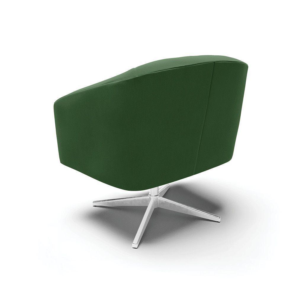 Kit 02 Poltronas Giratória Stella Suede Base Cromada Verde - 8