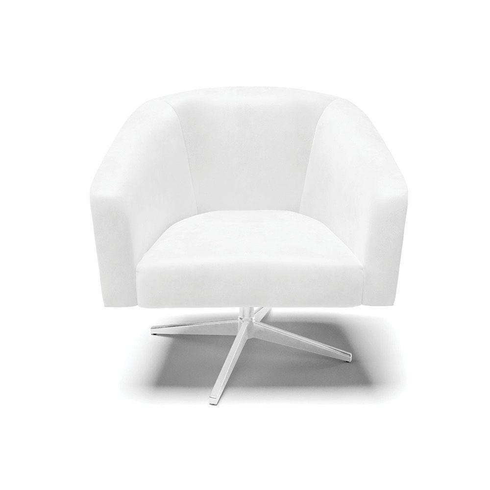 Poltrona Giratória Stella Corano Base Cromada Branco - 7