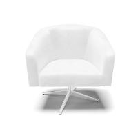 Poltrona Giratória Stella Corano Base Cromada Branco - 7
