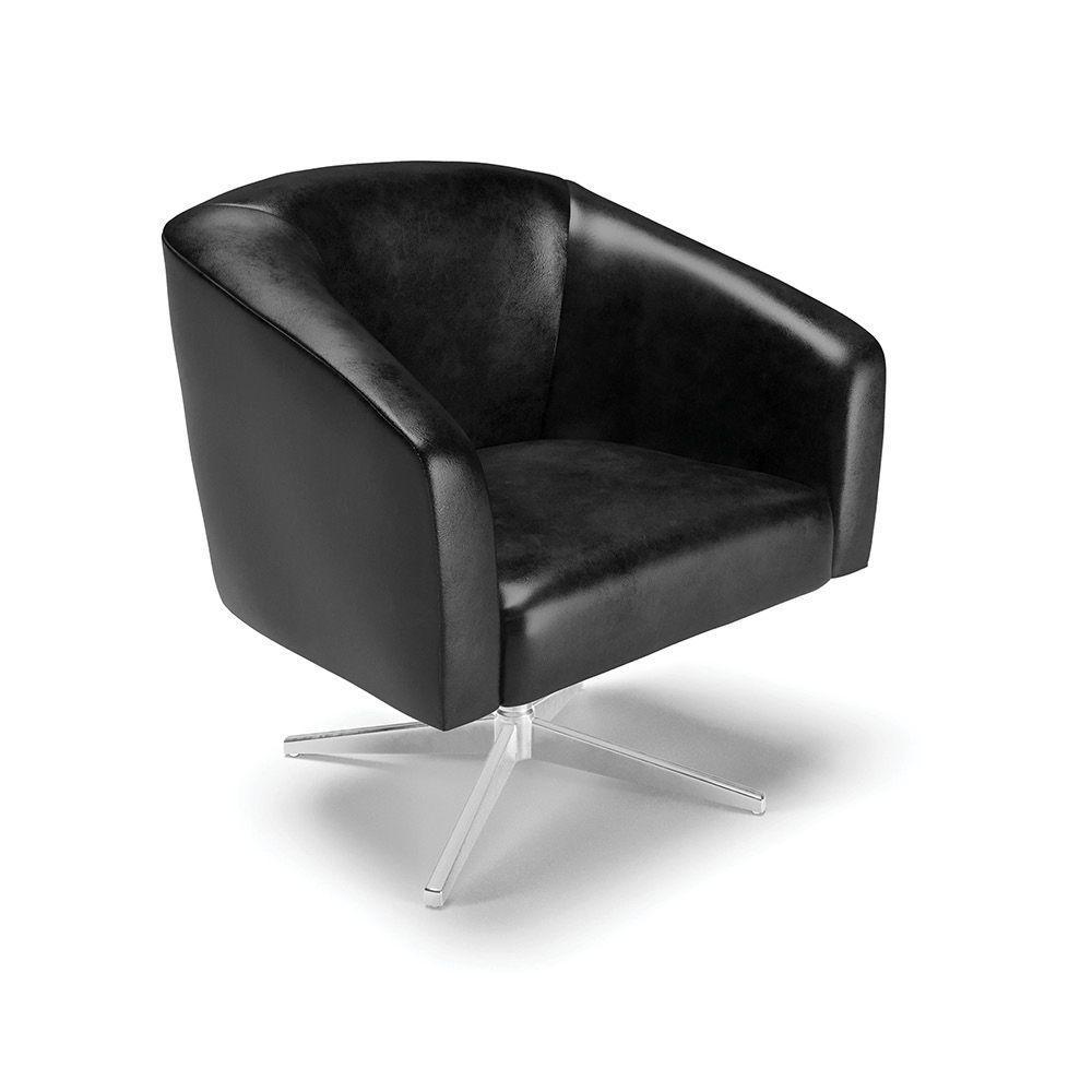 Poltrona Giratória Stella Corano Base Cromada Preto - 1