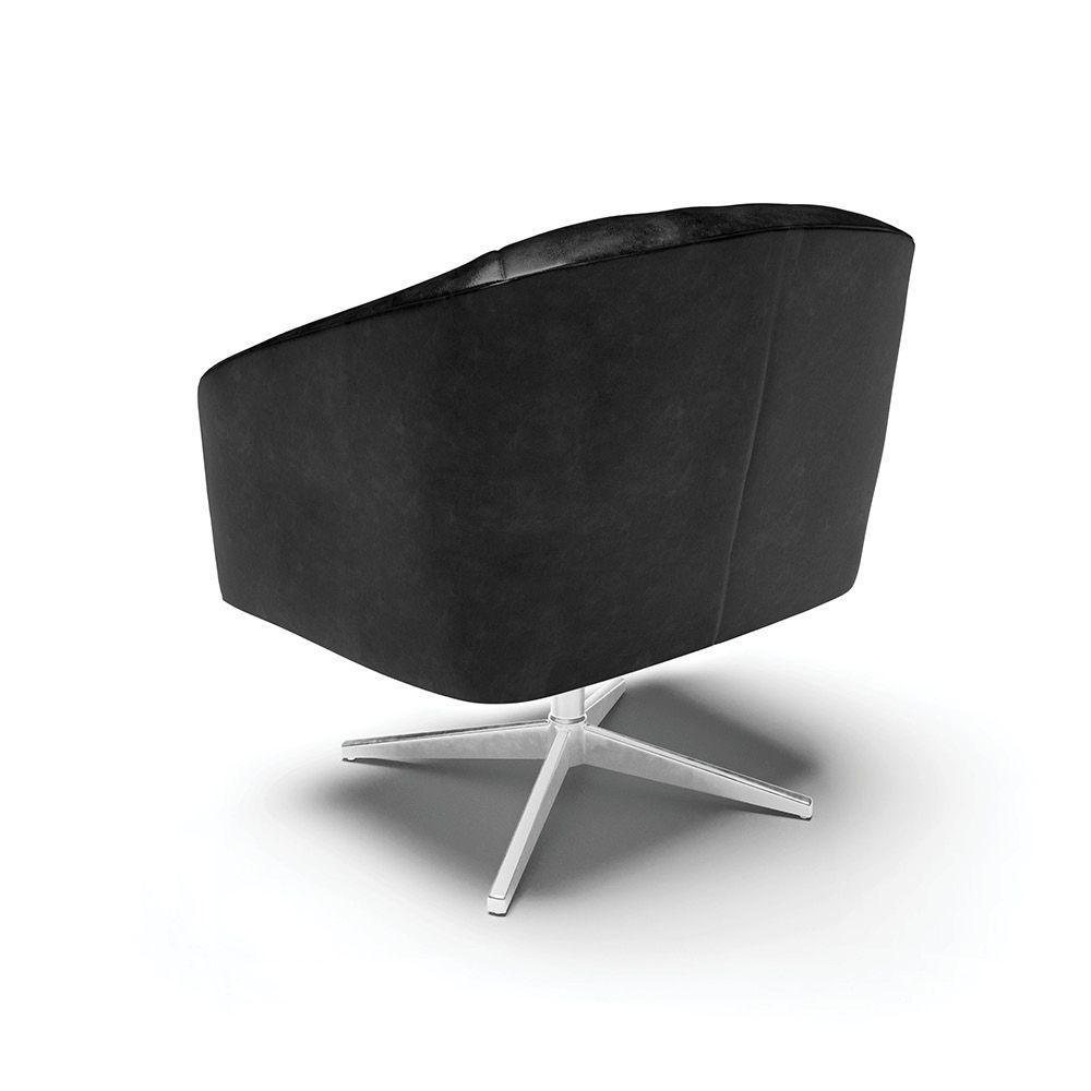 Poltrona Giratória Stella Corano Base Cromada Preto - 5