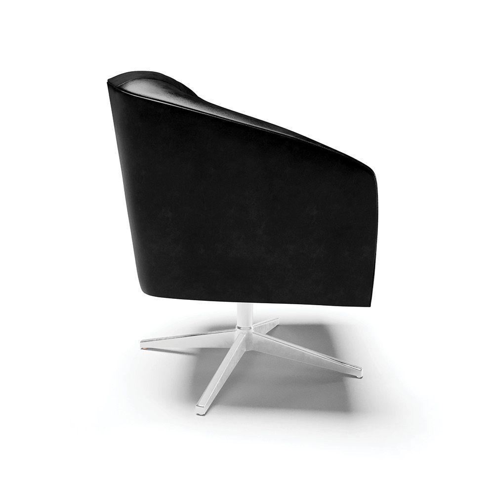 Poltrona Giratória Stella Corano Base Cromada Preto - 6