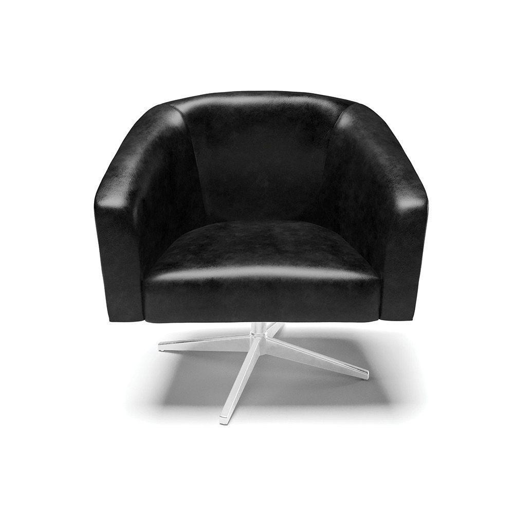 Poltrona Giratória Stella Corano Base Cromada Preto - 7